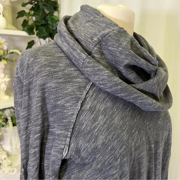 Free People Beach Cowl Neck Tee Grey - Picture 6 of 10